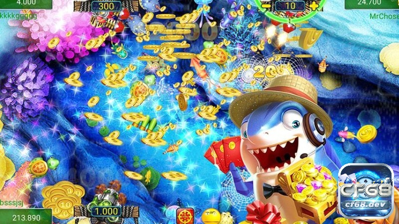 Giao diện đẹp vô cùng bắt mắt trong game bắn cá